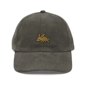 Aardvark Corduroy Embroidered Cap