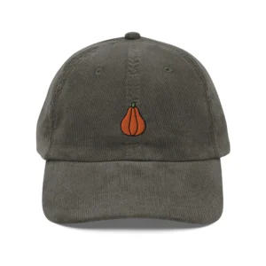 Butternut Squash Embroidered Corduroy Cap
