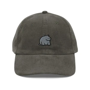 Cute Hippo Corduroy Cap